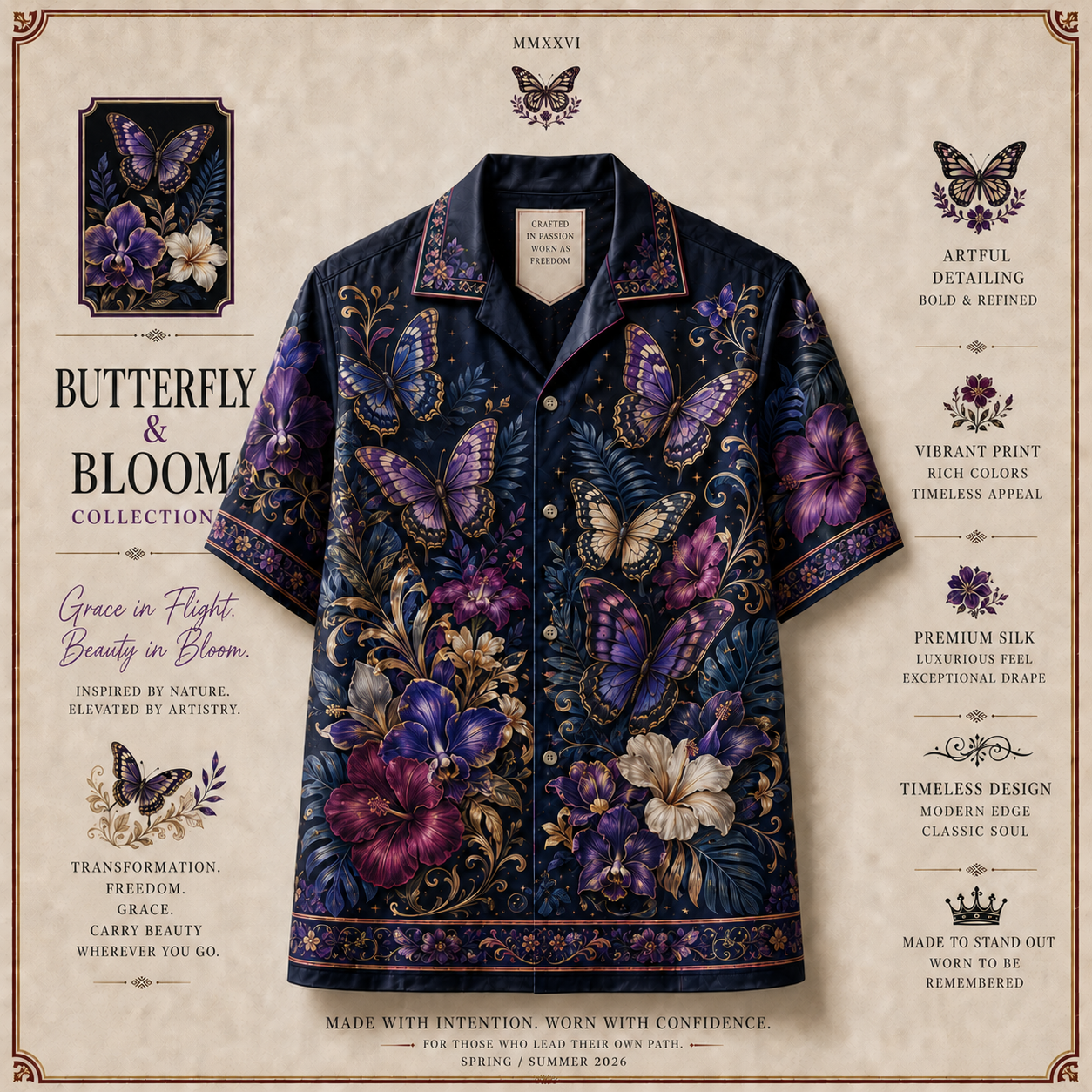 Butterfly Garden Resort Shirt