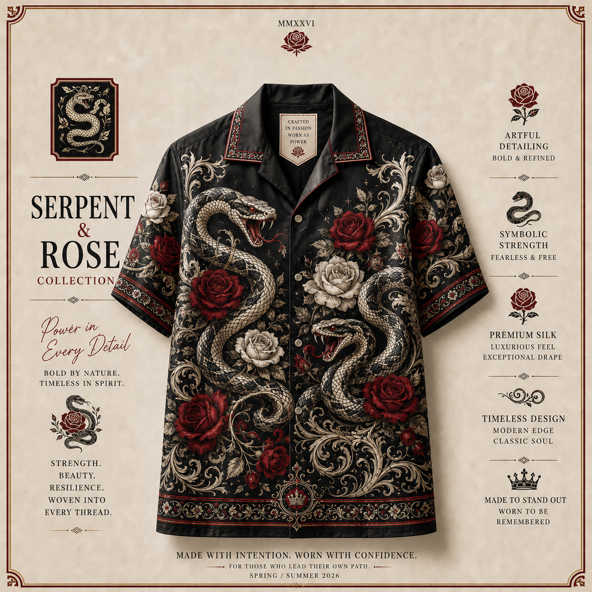 Snake Pattern Resort Shirt image 1