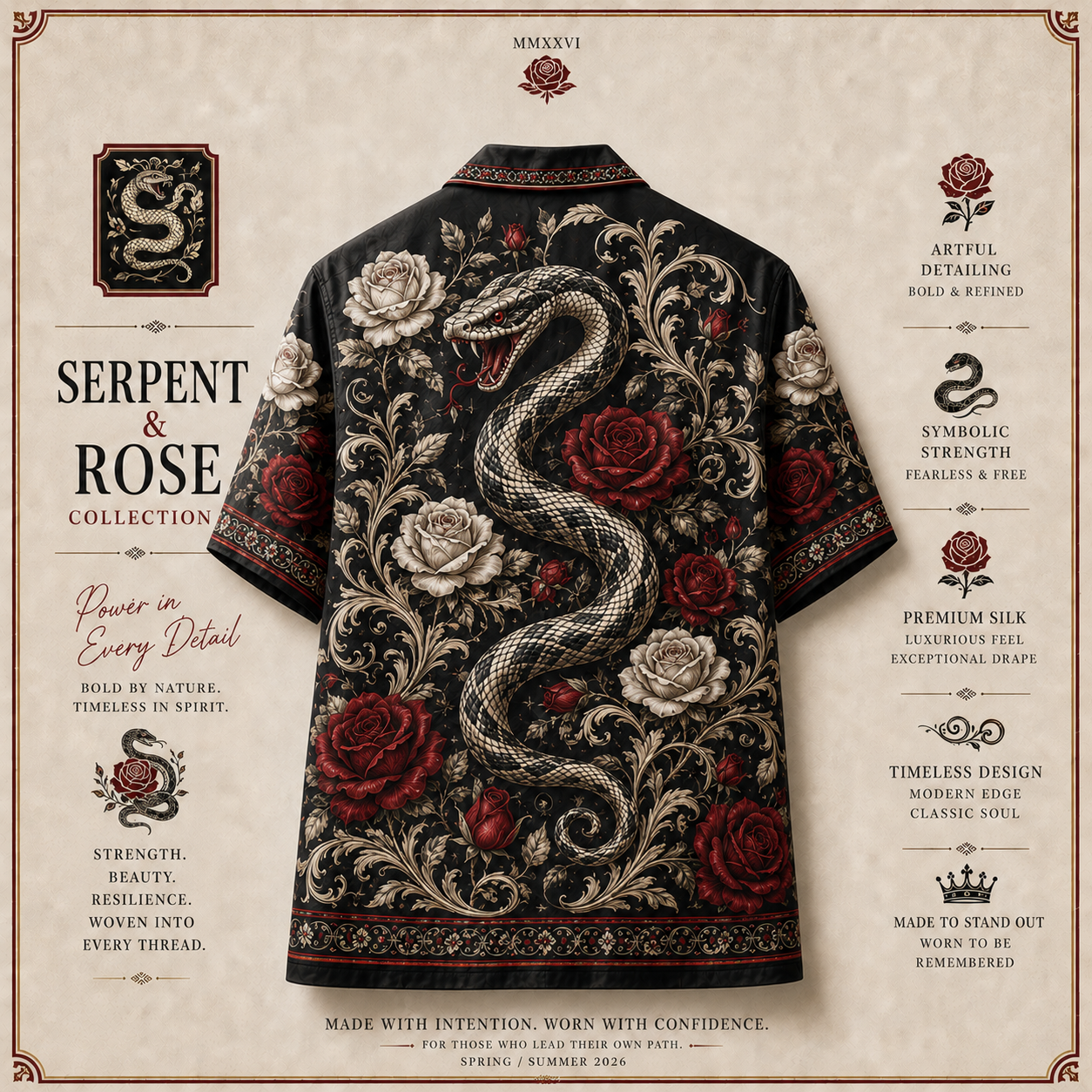 Snake Pattern Resort Shirt