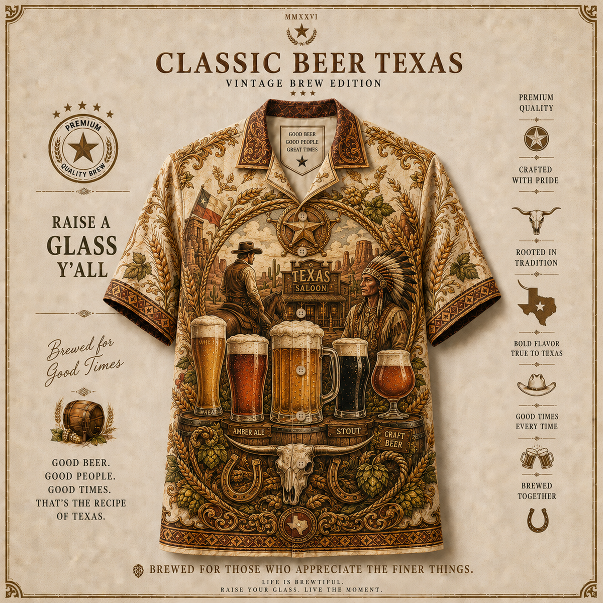 Texas Beer Americana Resort Shirt image 1