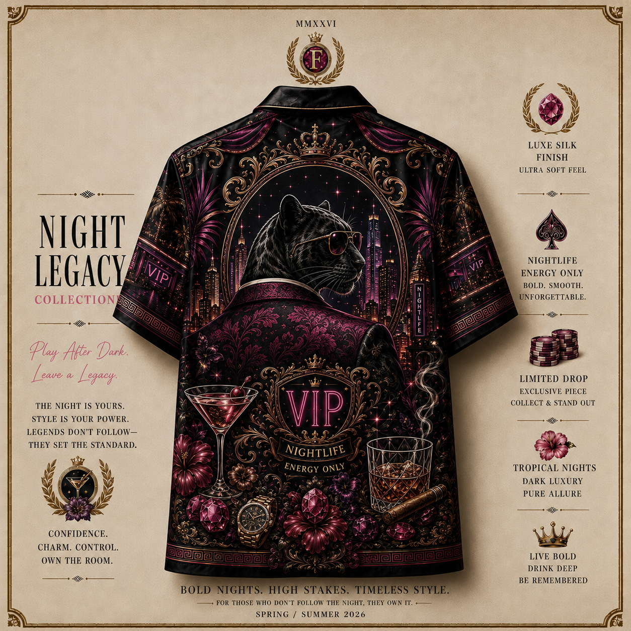 VIP Monogram Resort Shirt